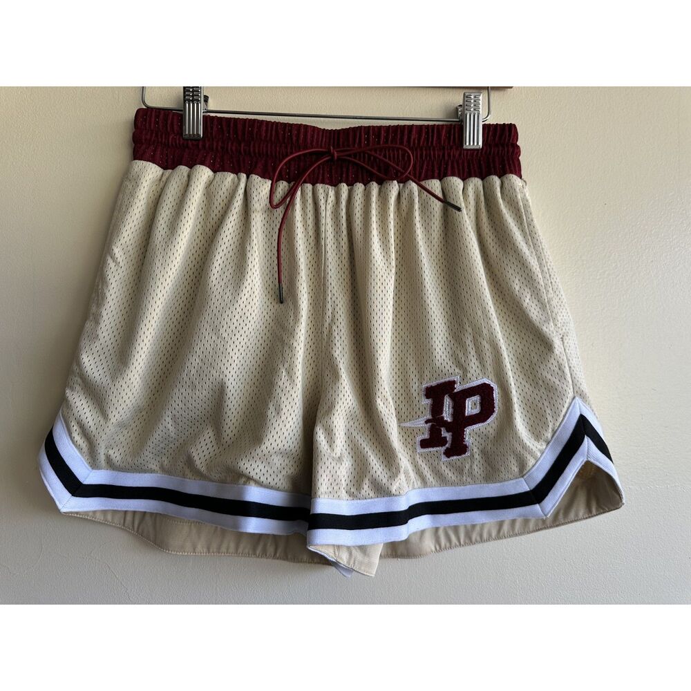 Inaka Power League Shorts Women’s M Cream Burgundy Mesh 3.5” May 2023 Rare